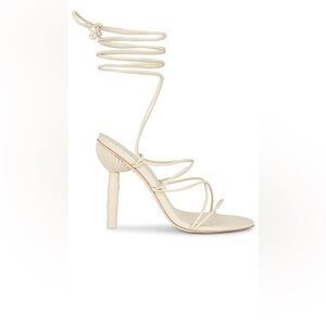 Cult Gaia | Soleil AnkleWrap Leather Sandals - Off White, 36.5 (6.5) NWT